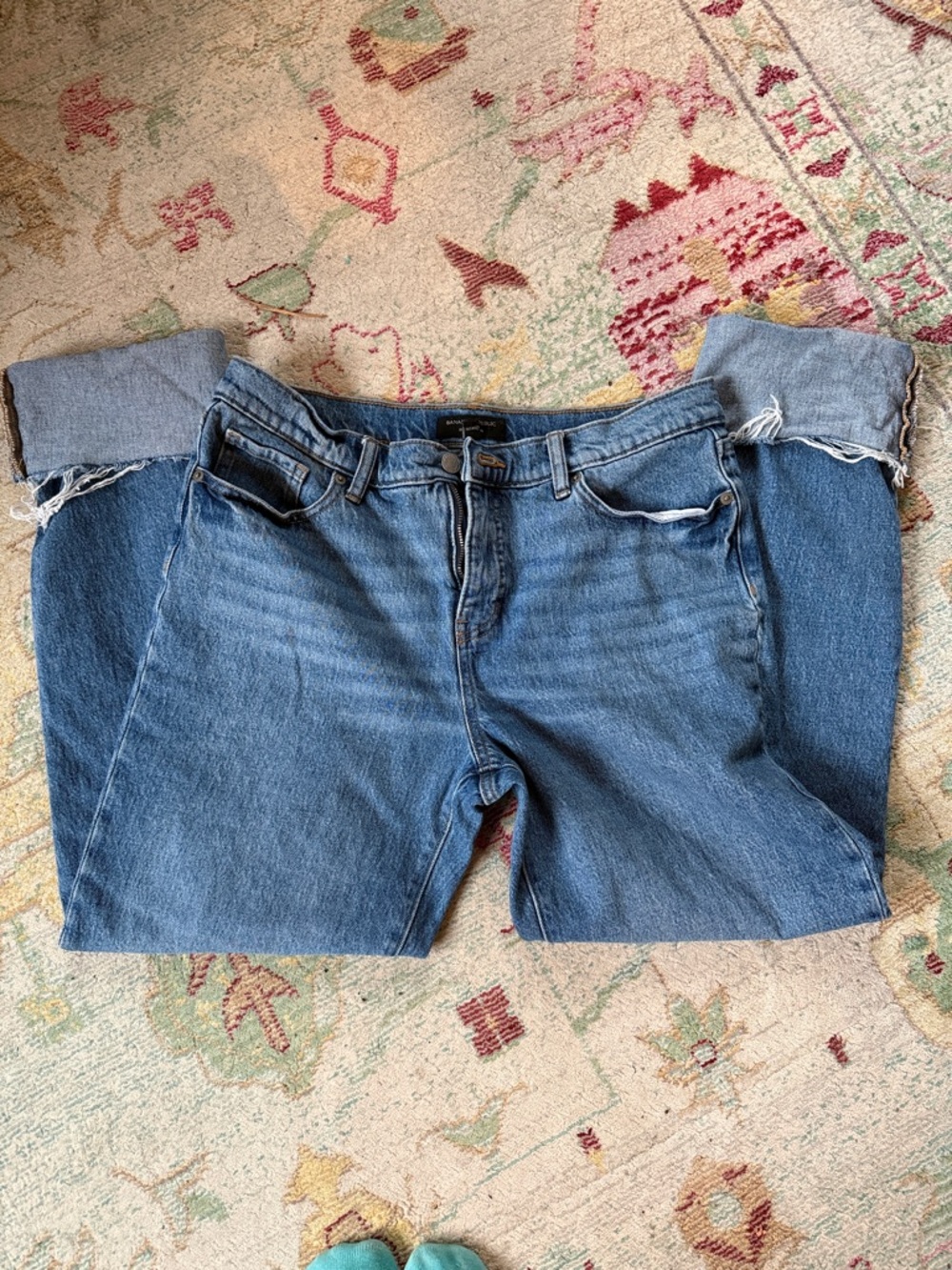 Banana Republic Medium Blue Boyfriend Jeans with Rolled Cuffs